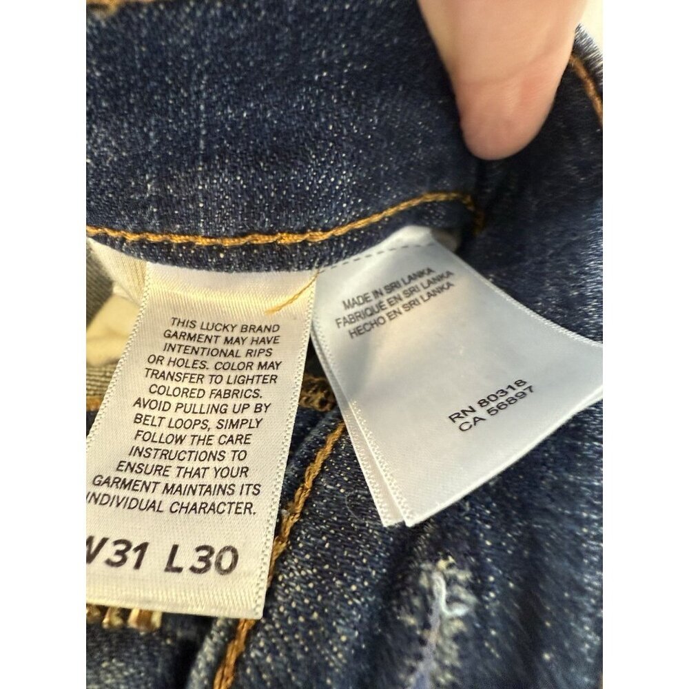 Lucky Brand Men’s Jeans 121 Slim Straight Blue Denim Size W32x29L - Tag 31Wx30L - Picture 10 of 11